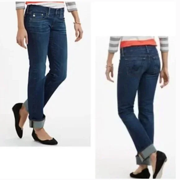 AG Adriano Goldschmied Women's Tomboy Relaxed Straight Jeans | Size 28R - Picture 1 of 7